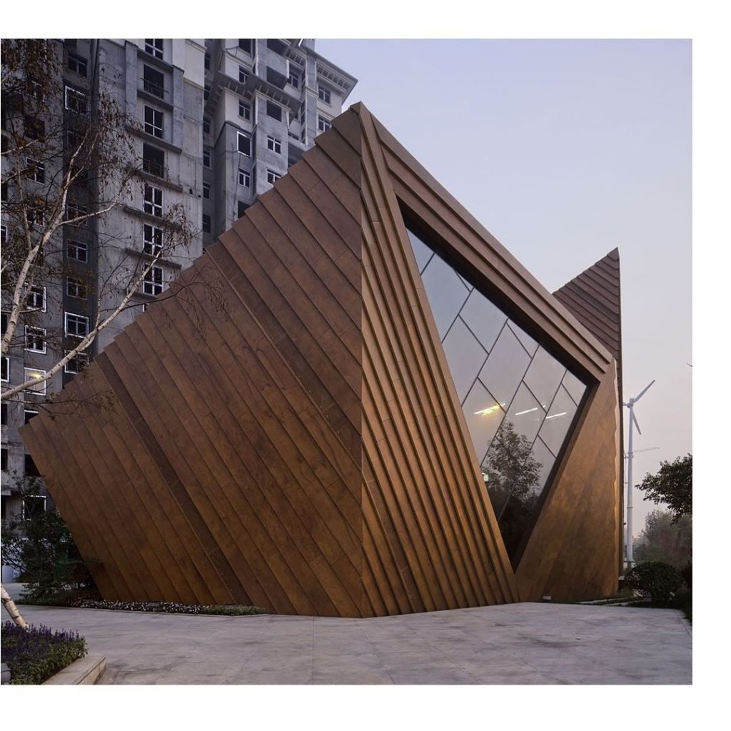 ایده های مدرن طراحی ساختمان با فایبرسمنت طرح چوب