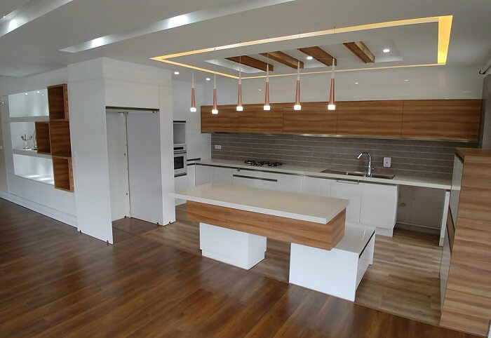آشپزخانه با دکوراسیون مدرن کناف